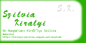 szilvia kiralyi business card